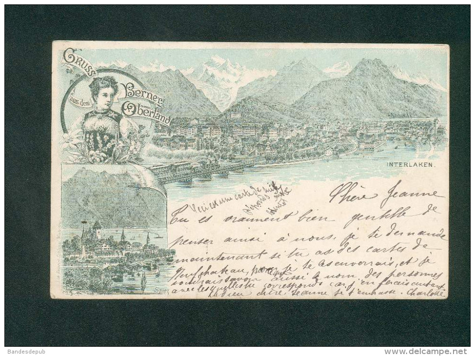 Suisse BE - Gruss Aus Berner Oberland - Interlaken ( Chromo Lithographie Heinrich Schlumpf) - Berne