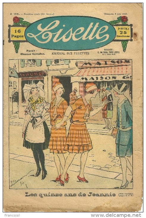 Lisette Journal Des Fillettes Année 1929. Lot De 3 Magazines. - Lisette