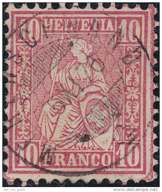 Heimat AG HERENSCHWAND 1876-11-05 Vollstempel Auf 10p Sitzende Helvetia - Used Stamps