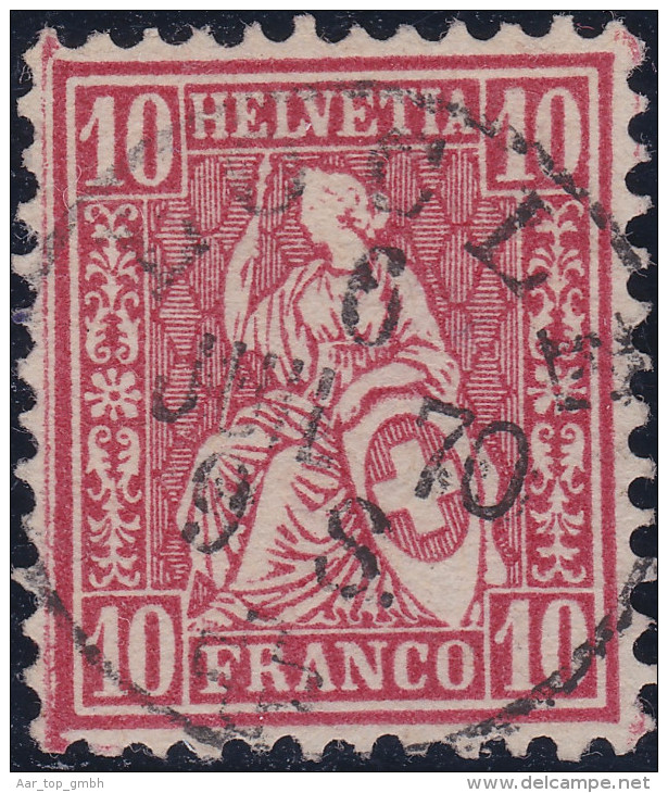 Heimat NE (LE) LOCLE 1870-07-06 Vollstempel Auf 10Rp Karmin Sitzende Helvetia - Oblitérés