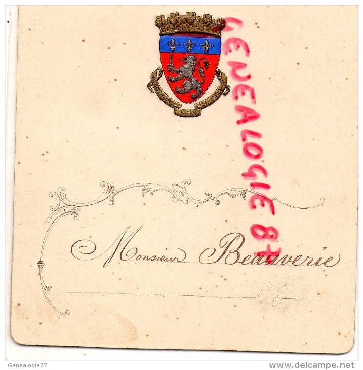 69 - LYON - TRES RARE MENU BANQUET OFFERT A DOCTEUR GAILLETON-MAIRE PDT CONSEIL -MAISON WATTEBLED -1895-M. BEAUVERIE - Menus