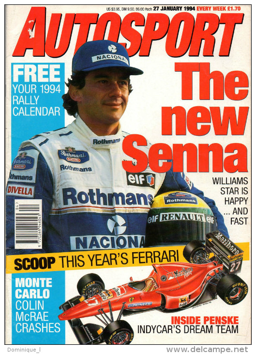 Autosport January 1994 The New Ayrton Senna Williams Special Focus Penske - Automobile - F1