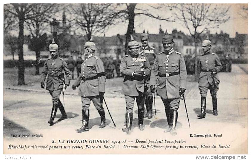 Thème:   Guerre 14/18     Douai Pendant L'Occupation  Etat Major Allemand    (voir Scan) - Weltkrieg 1914-18