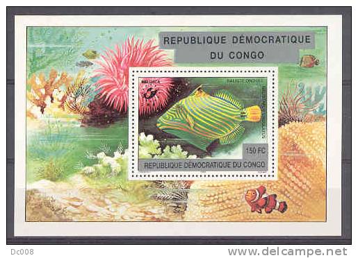 Congo COB BL179 Fish-overprint Belgica MNH - Neufs