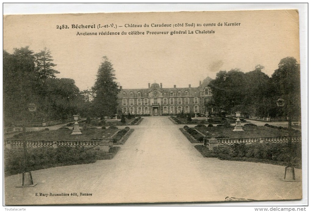 CPA 35 BECHEREL CHATEAU DU CARADEUC COTE SUD 1918 - Bécherel