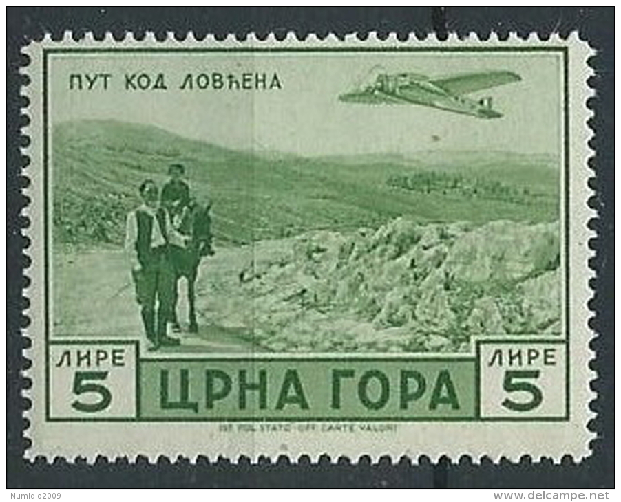 1943 MONTENEGRO IL SERTO POSTA AEREA 5 LIRE MNH ** - ED680 - Montenegro