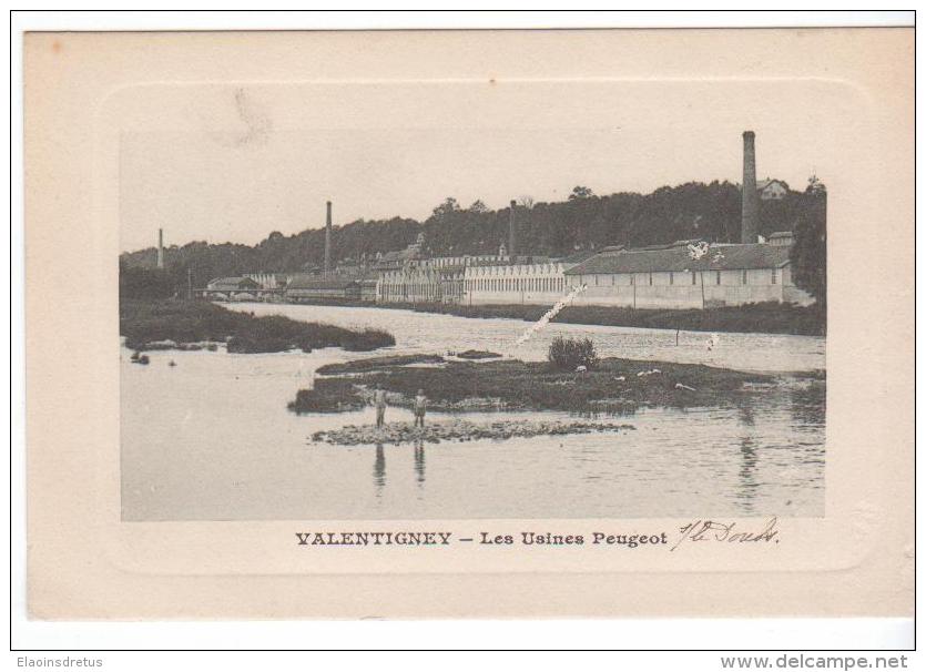Valentigney (25) - Les Usines Peugeot. Bon état, Correspondance Au Dos, Impression Gris-bleu. 1925 - Valentigney