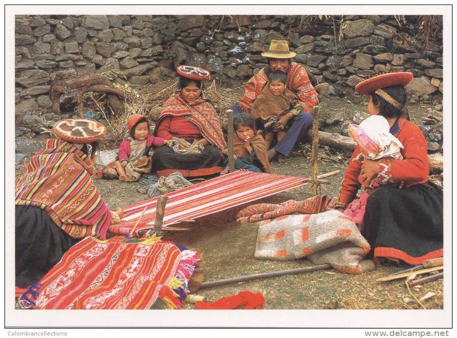 Lote PEP811, Peru, Postal, Postcard, Indigenous Issues, Calca, Cusco, Woman, Childres, - Perú