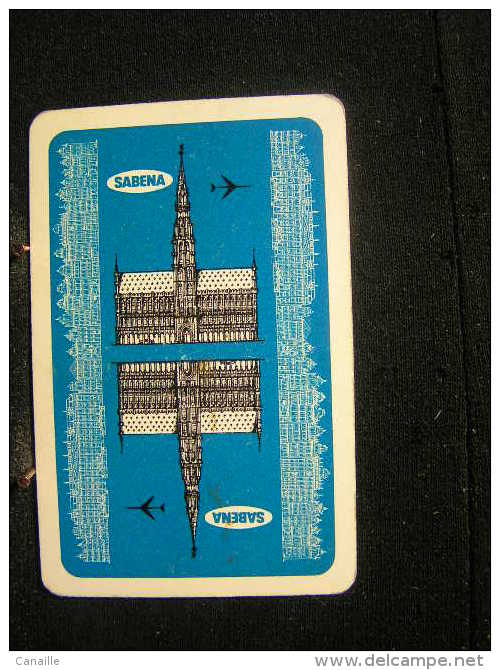 Playing Cards / Carte A Jouer / 1 Dos De Cartes,Inscription  Publicitaire /  Aviation, Sabena Bruxelles ( Belgique) - Autres & Non Classés