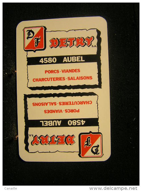 Playing Cards/Carte A Jouer/4 Dos De Cartes,Inscription  Publicitaire/Detry,Aubel / Porc-Viandes-Charcuteries-Salaisons - Otros & Sin Clasificación