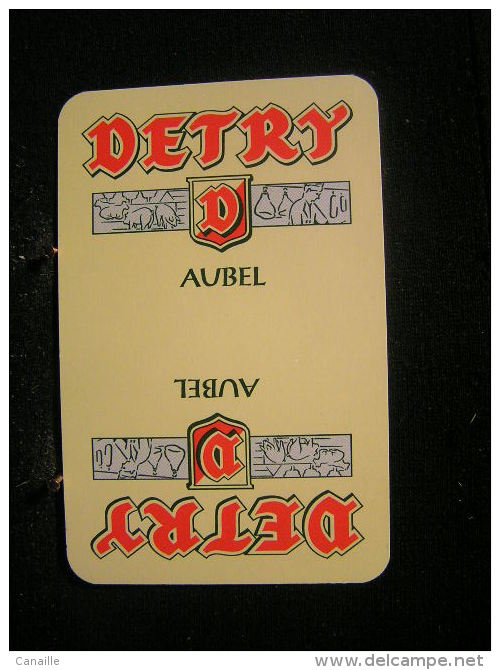 Playing Cards/Carte A Jouer/4 Dos De Cartes,Inscription  Publicitaire/Detry,Aubel / Porc-Viandes-Charcuteries-Salaisons - Autres & Non Classés