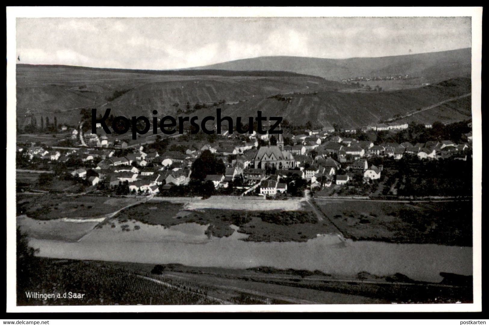 ALTE POSTKARTE WILTINGEN AN DER SAAR PANORAMA Gesamtansicht Totalansicht Konz Cpa Postcard Ansichtskarte AK - Konz