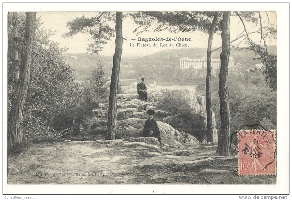 Cp, 61, Bagnoles De L'Orne, Le Plateau Du Roc Au Chien, Voyagée 1906 - Bagnoles De L'Orne