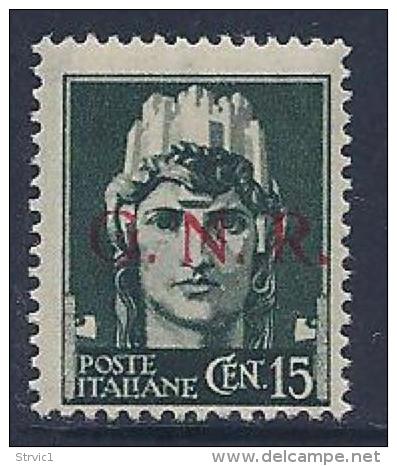 Italy, Republican National Guard, MI # 3 MNH Italy Stamp Overprinted G.N.R., 1944 - Mint/hinged