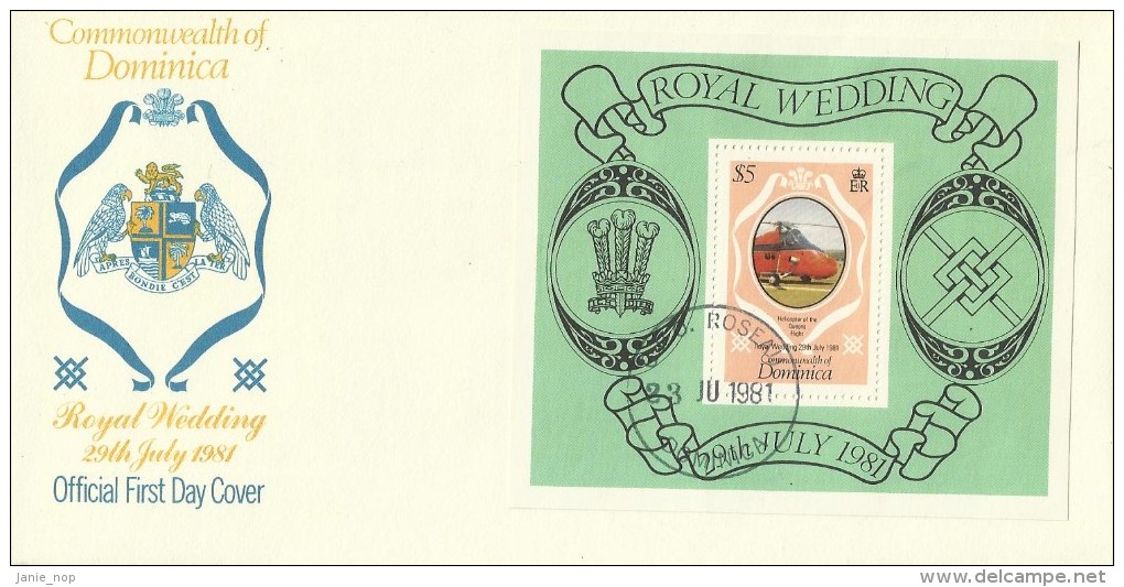 Dominica 1981 Royal Wedding Mini Sheet FDC - Dominica (1978-...)