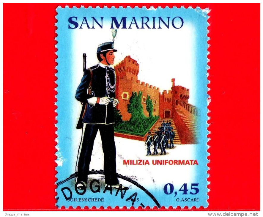 SAN MARINO - 2005 - Usato - Milizia Uniformata - 0,45 € • Milite - Oblitérés