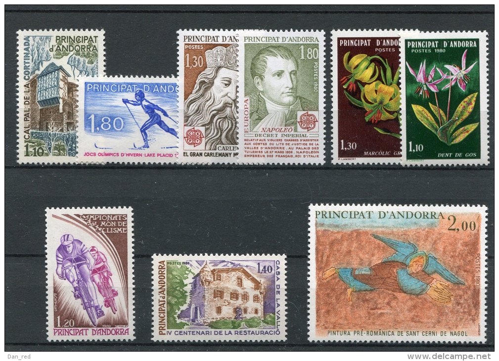 ANDORRE FRANCAIS  ( Année Complète 1980) N° 282 A 290 **  (Y&amp;T) - Volledige Jaargang