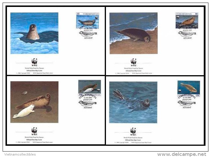 (WWF-150) FDC W.W.F. Turkmenistan Caspian Seal 1993 - Lettres & Documents