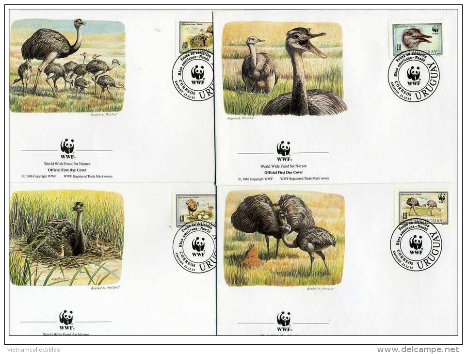 (WWF-156) FDC W.W.F. Uruguay Greater Rhea 1993 - Briefe U. Dokumente