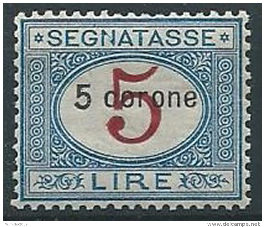 1922 DALMAZIA SEGNATASSE 5 CORONE LUSSO MNH ** - ED686 - Dalmatie