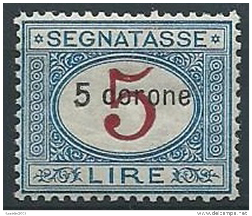 1922 DALMAZIA SEGNATASSE 5 CORONE LUSSO MNH ** - ED686-2 - Dalmatien