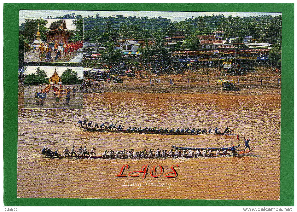 Luang-Prabang Laos    Indochine Luang-Prabang - Course De Pirogues Sur La Nam-Khane CPM  Année 1970 - Laos