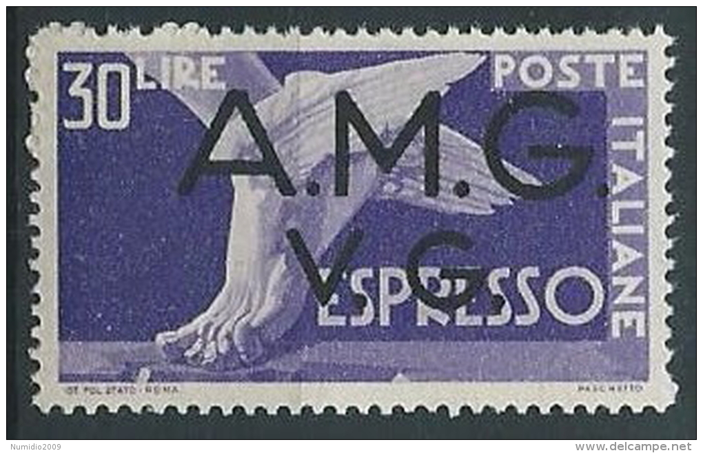 1946 TRIESTE AMG VG ESPRESSO 30 LIRE LUSSO + DECALCO MNH ** - ED687-2 - Ongebruikt