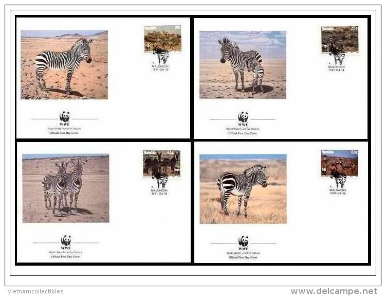 (WWF-111) FDC W.W.F. Namibia Mountain Zebra 1991 - Brieven En Documenten