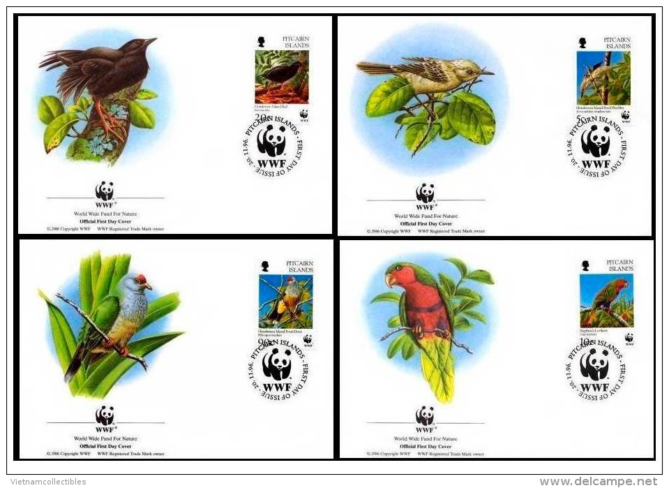 (WWF-207) FDC W.W.F. Pitcairn Islands Birds 1996 - Lettres & Documents