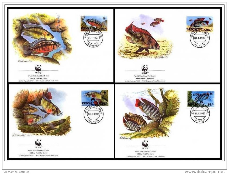 (WWF-209) FDC W.W.F. Kenya Fish 1997 - Lettres & Documents