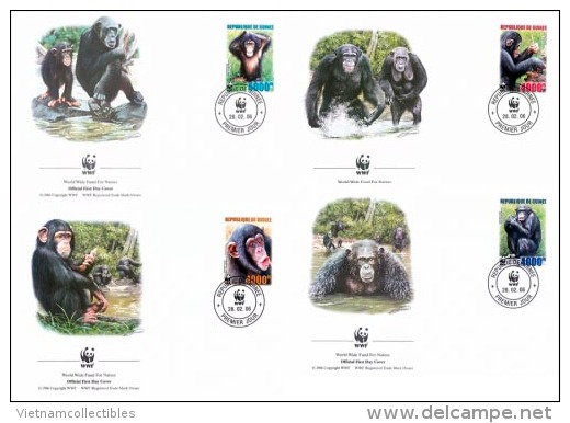 (WWF-383) FDC W.W.F Guinea Chimpanzee 2006 - Lettres & Documents