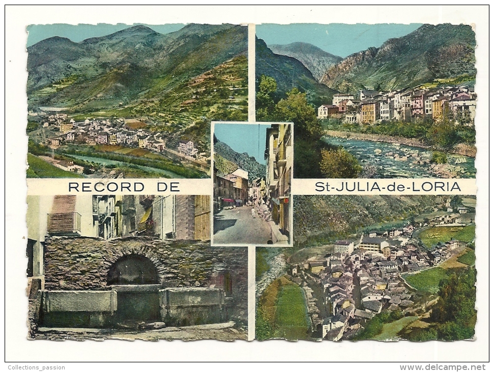 Cp, Valls D'Andorra, St-Julia De Loria, Multi-Vues, Voyagée - Andorra