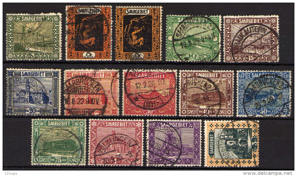 Saargebiet, Mi 84-96, Gestempelt (Mi 85 A+b) [090814IX] - Used Stamps