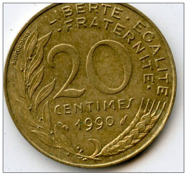 France 20 Centimes 1990 - Sonstige & Ohne Zuordnung