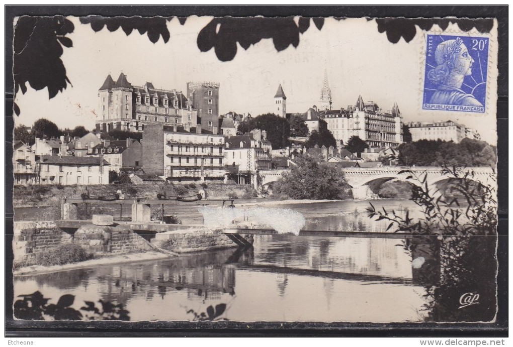 = Timbre N°1011B Marianne De Muller  Carte Postale Pau Le Château Du Roi Henri IV Et Le Gave - 1955-1961 Marianne (Muller)