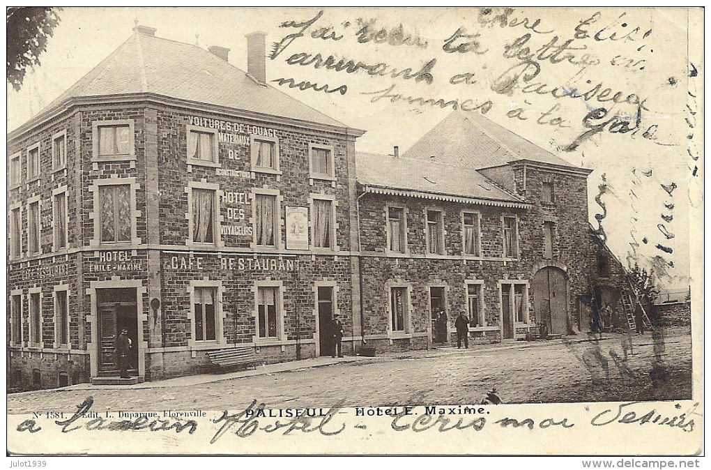 PALISEUL ..-- Hôtel Maxime . 1904 Vers PARIS ( Mme Louis TALON ) . Voir Verso . - Paliseul