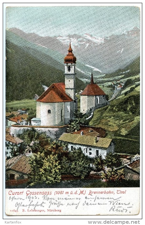 Gossensass, Curort, Brennerbahn, Südtirol, Wipptal, Eisacktal, 12.4.1904, Lehrburger - Vipiteno