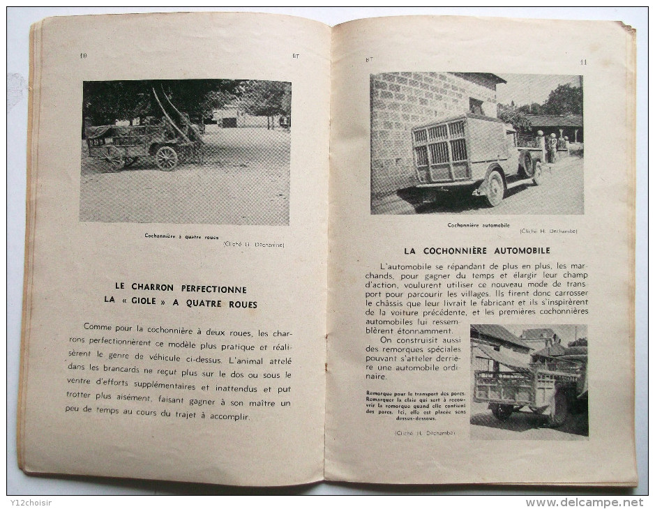 LIVRET 1954 BIBLIOTHEQUE DE TRAVAIL 260 BT TRANSPORTS D ANIMAUX ATTELAGES ATTELAGE COCHON COCHONS WAGON TRAIN CHAR - 6-12 Years Old