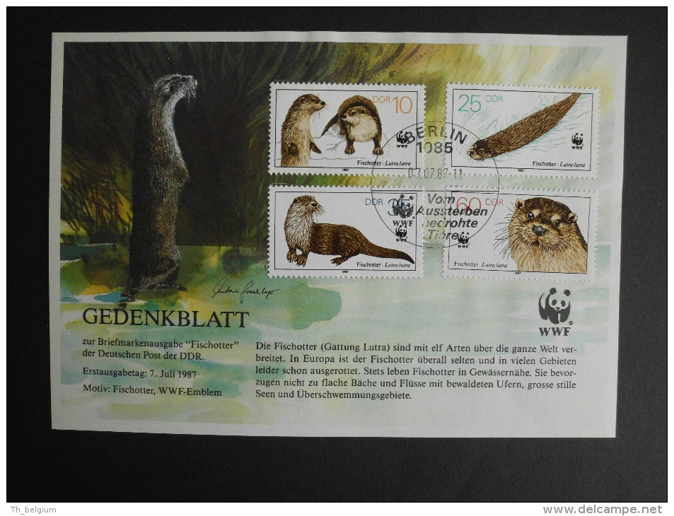 WWF Germany DDR 1987 - European Otter - Special Commemorative Sheet Philatelia Köln ´87 - Storia Postale