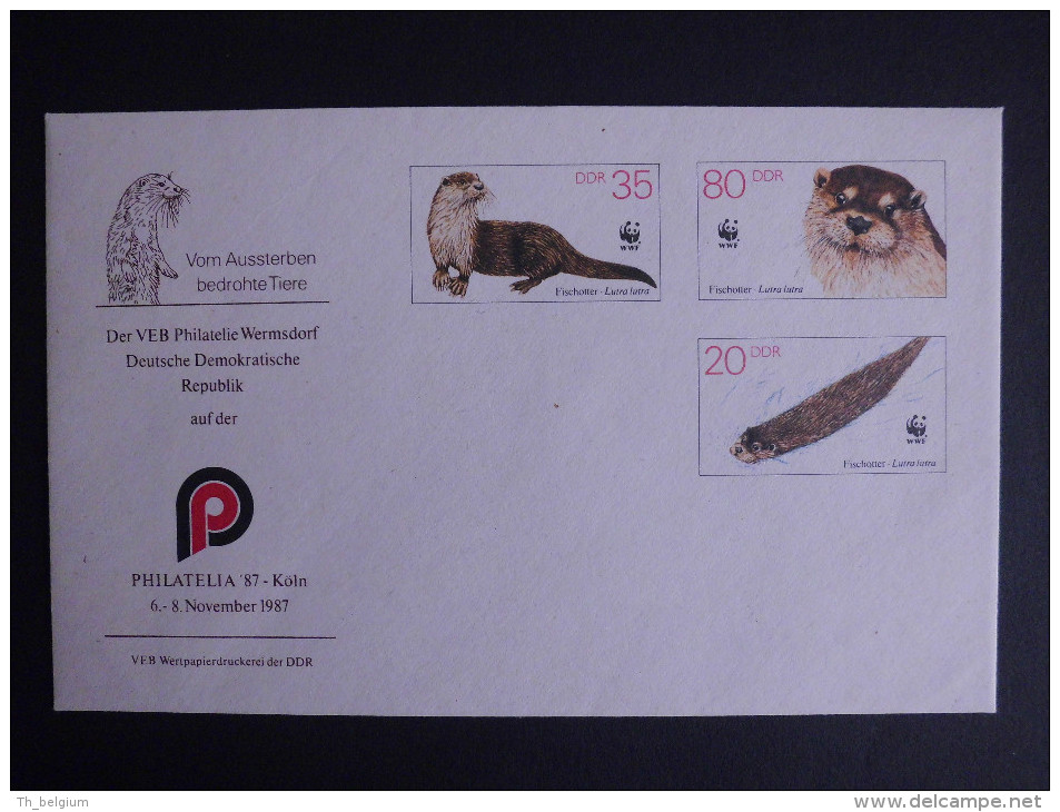 WWF Germany DDR 1987 - European Otter - Special Commemorative Envelope Philatelia Köln ´87 - Lettres & Documents