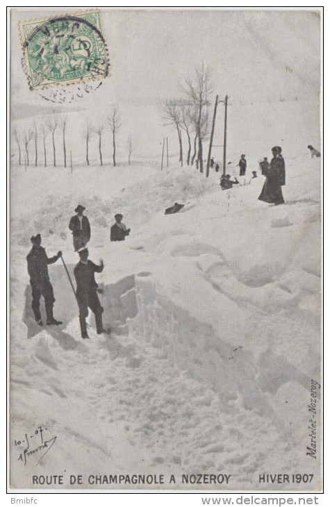 TOP : Route De CHAMPAGNOLE à NOZEROY      Hiver 1907 - Champagnole