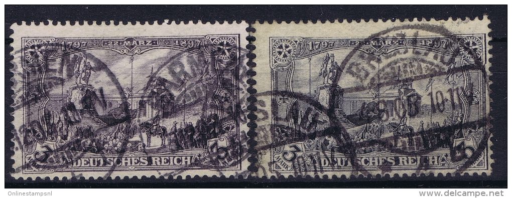 Germany: 1902 Mi. Nr 80 Ab Violet Schwarz + 8Aa Used (for Color Differnce) - Gebraucht