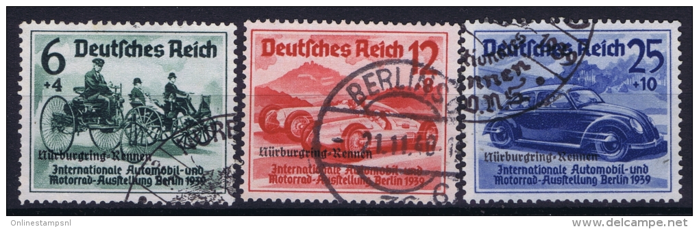 Germany: 1939 Mi Nr 695 - 697 Used, Nürburgring Rennen - Gebraucht