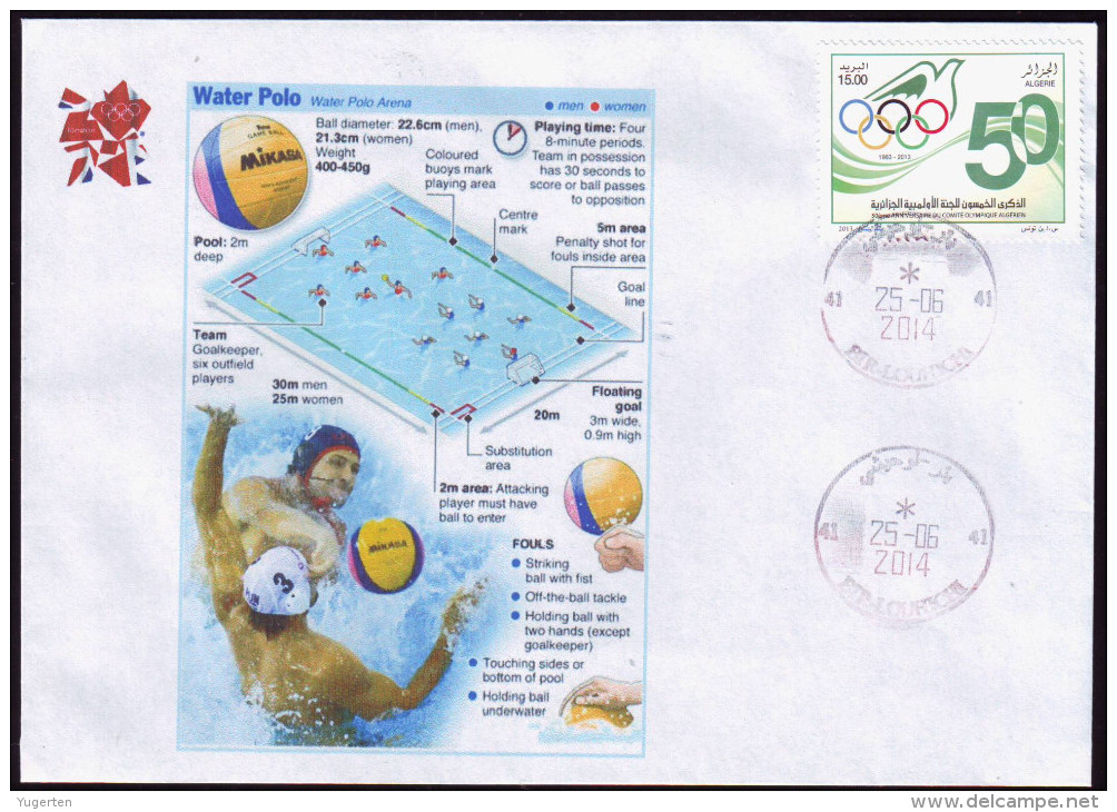 ARGELIA  - Philatelic Cover Water Polo JO Olympics Olympic Games Jeux Olympiques Londres - London - Water Polo