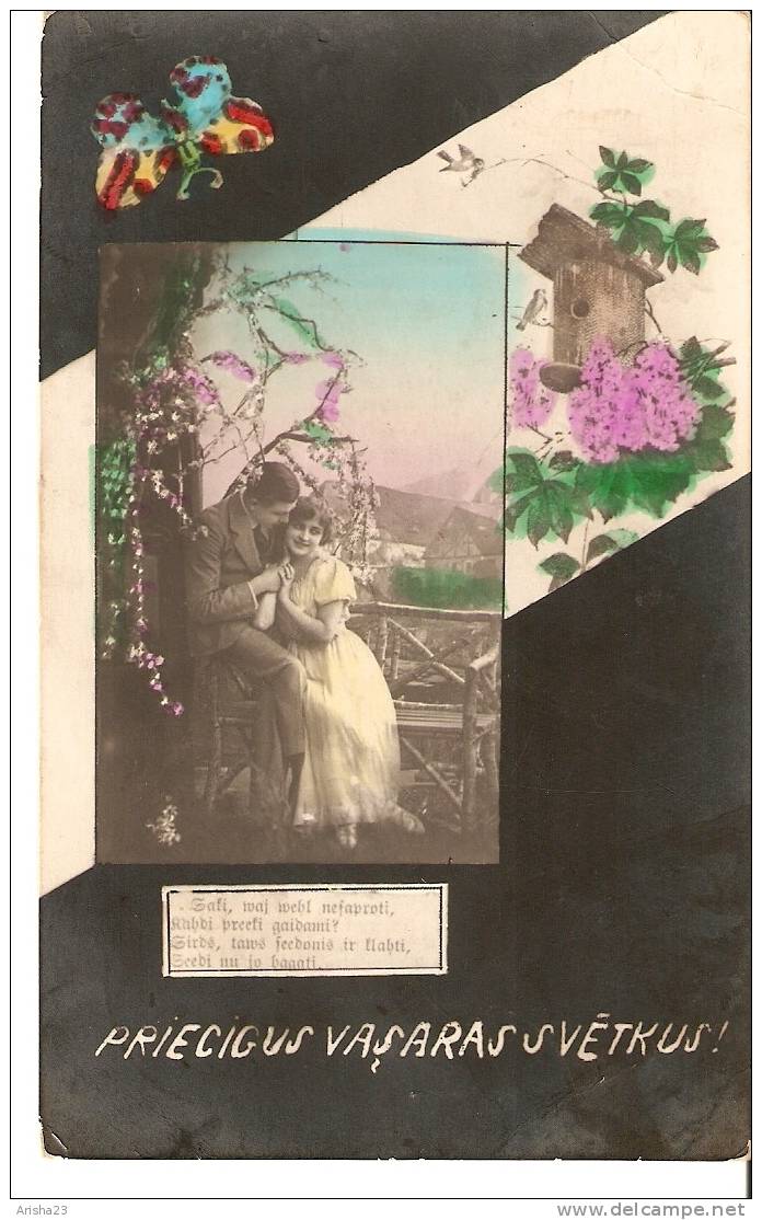 Summer Holidays Pentecost - Tinted Photo Postcard - Couple Woman Man - Pinksteren