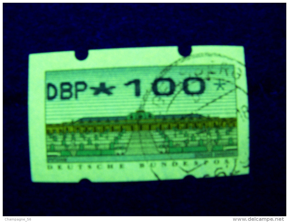 1996  N° 2  DBP * 100 *  FLUO  JAUNE DISTRIBUTEUR DOS N° 1700 OBLITÉRÉ EGELSBERG - Rolstempels