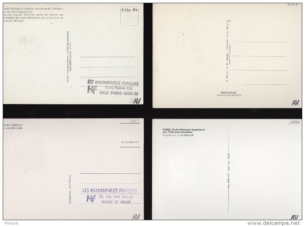 Lot De 4 Cartes Maximum Sur Le Thème " LA POSTE " En Parfait état ! CM - Verzamelingen & Reeksen