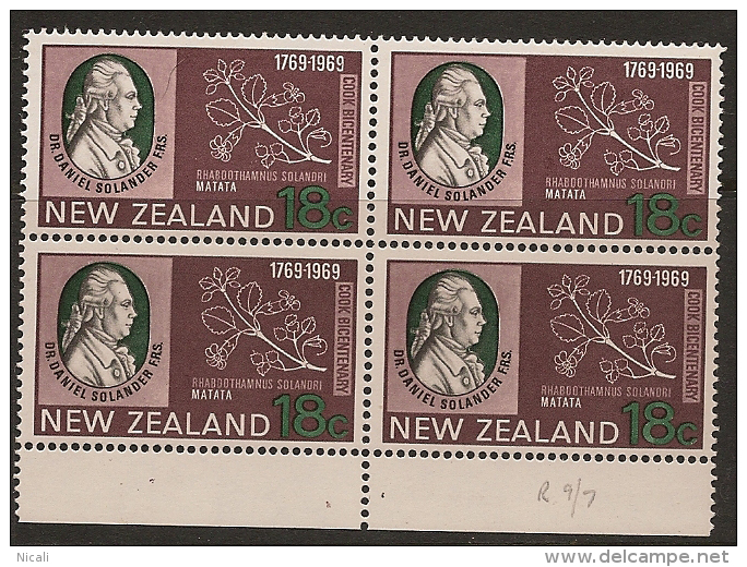 NZ 1969 18c Capt Cook Retouch SG 908 UNHM WQ131 - Nuevos