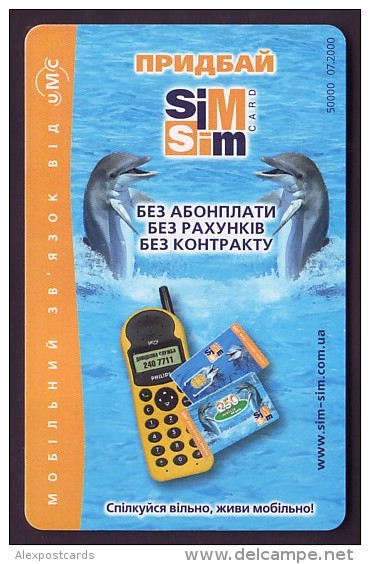 UKRAINE, 2000. SIM-SIM CARD By UMC Advertisement. DOLPHINS. 2520 Units - Ukraine