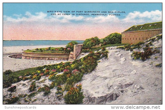 Birds Eye View Of Fort Barrancas And San Carlos And Mccerea In Distance Pensacola Florida - Pensacola